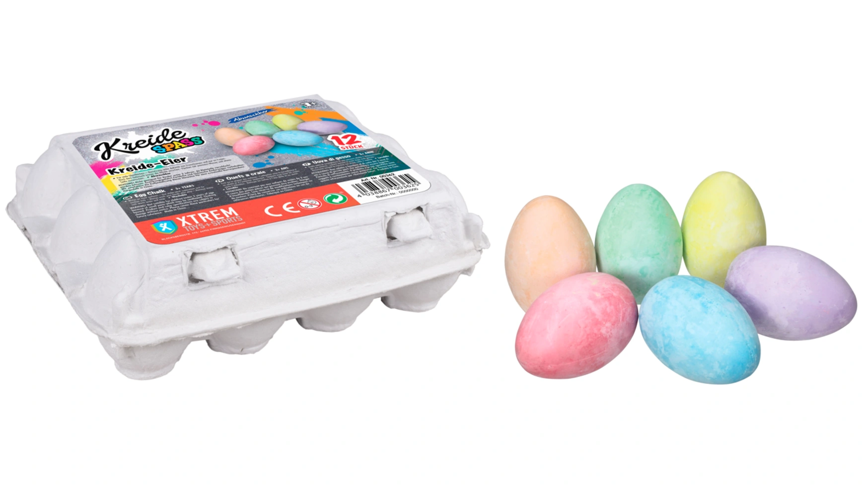 цена Chalk fun меловые яйца в наборе из 12 штук Xtrem Toys