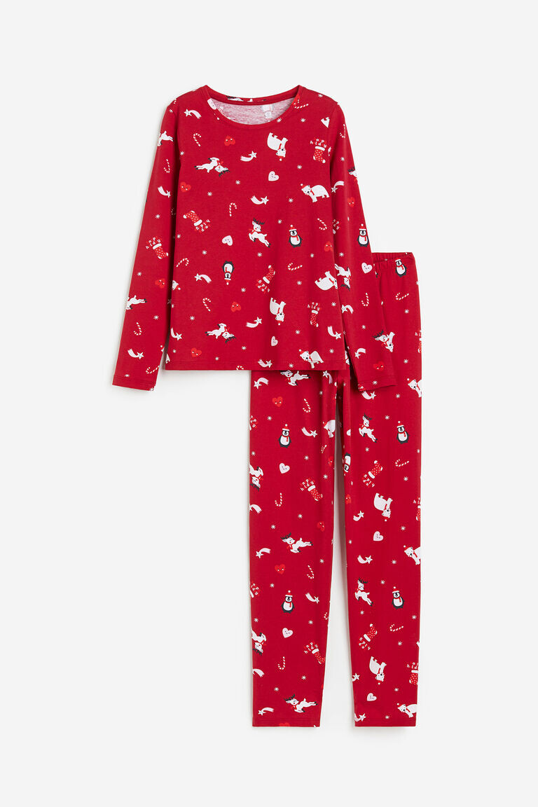 

Пижама из хлопкового джерси H&M, красный