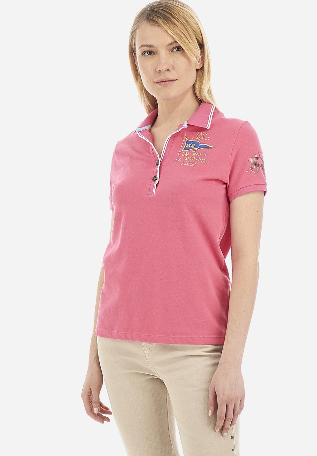 Поло Short-Sleeved Polo Shirt La Martina, цвет fandango pink