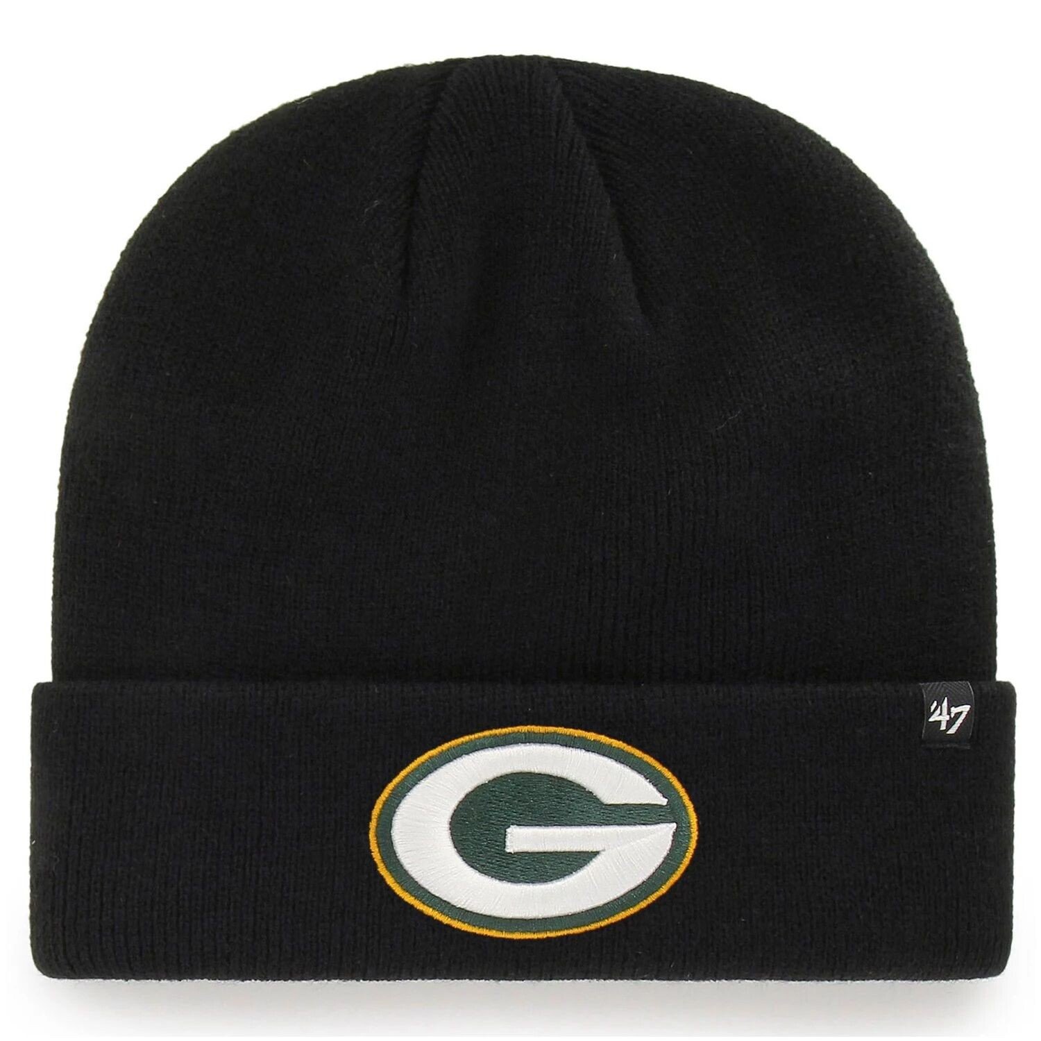 

Мужская базовая вязаная шапка с манжетами '47 Green Bay Packers среднего размера, черная