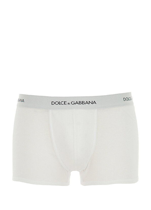 Белые боксеры с лентой с логотипом на талии Dolce&Gabbana