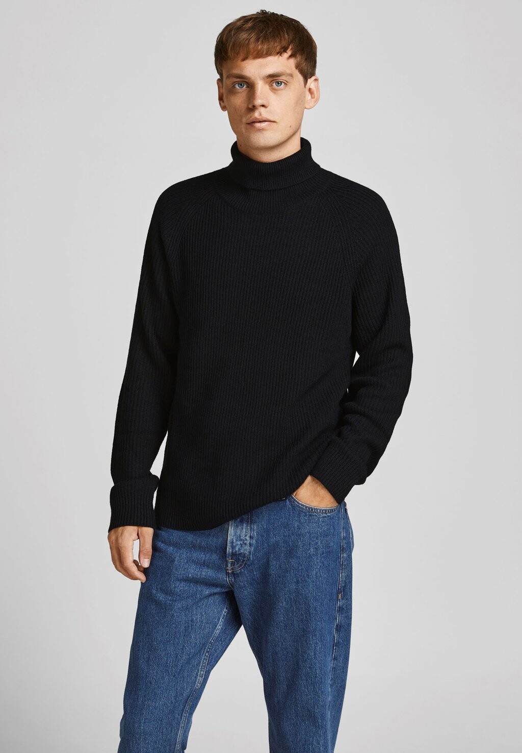 

Свитер JJPANNEL ROLL NECK Jack & Jones, черный
