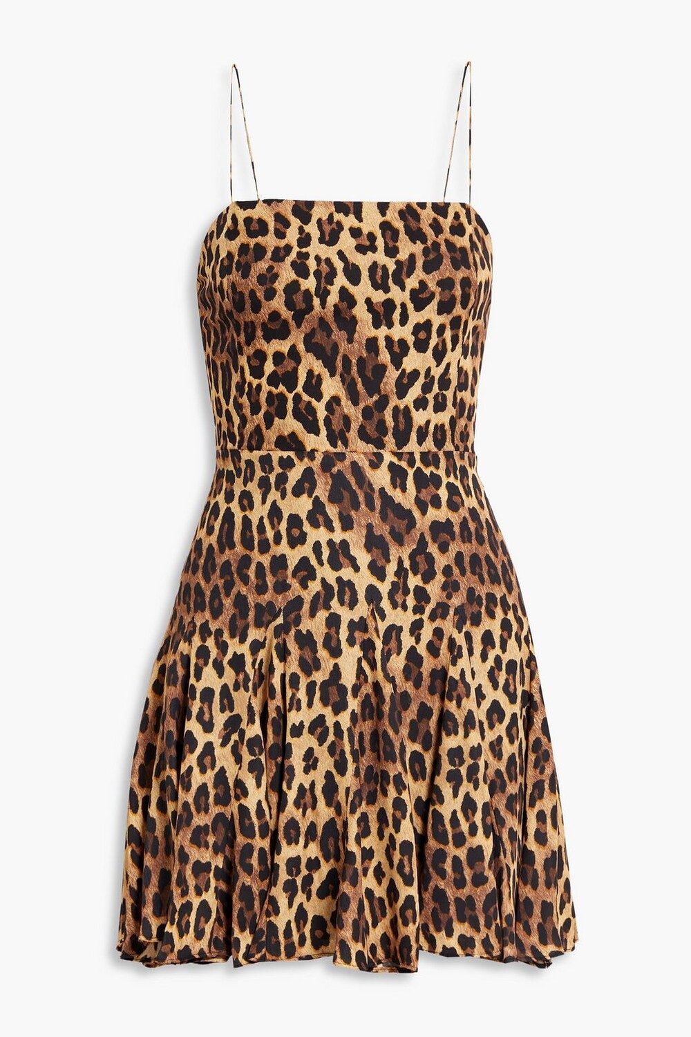 

Креповое платье мини Ginny с леопардовым принтом ALICE + OLIVIA, животный принт, Коричневый