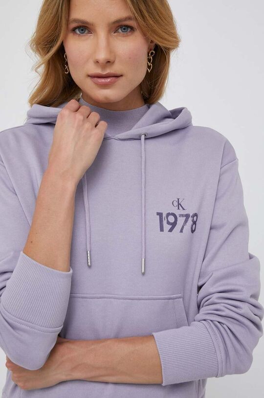 

Хлопковая толстовка Calvin Klein Jeans, фиолетовый