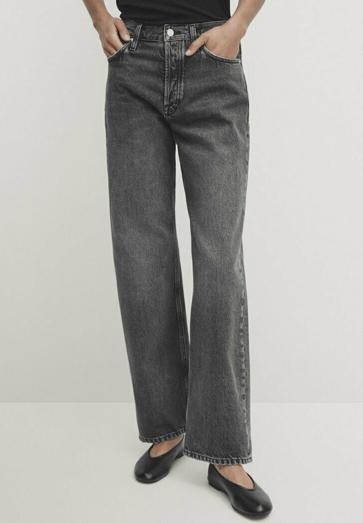 

Джинсы-сигареты High-Waist Massimo Dutti, цвет dark grey