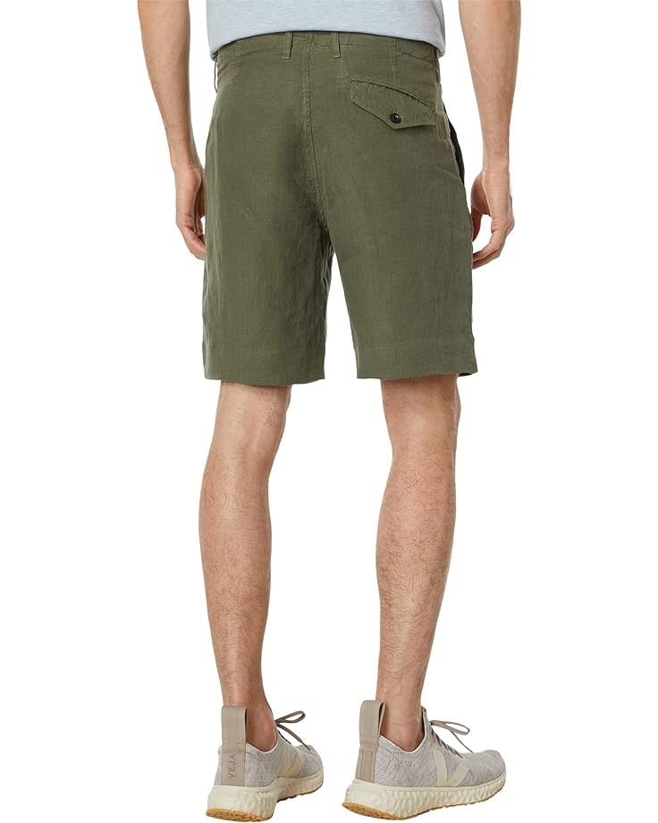 Шорты Billy Reid Linen Moore Shorts, оливковый