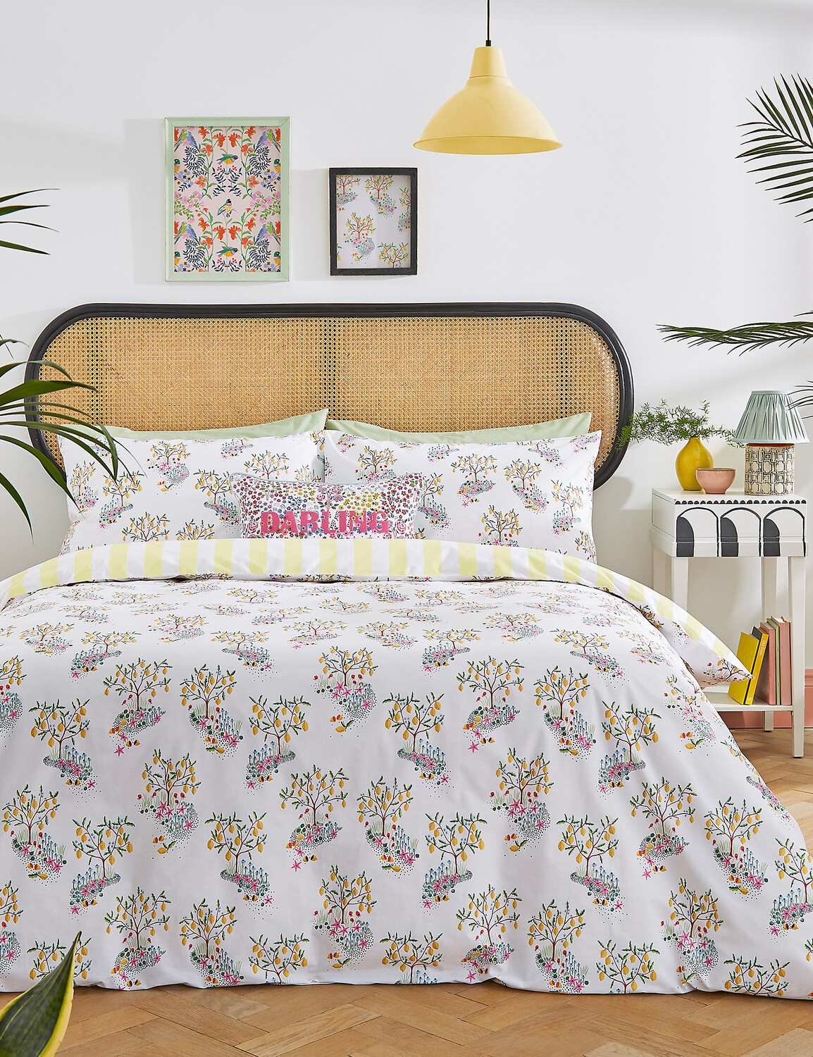 

Комплект постельного белья из чистого хлопка с лимонными деревьями Cath Kidston, белый