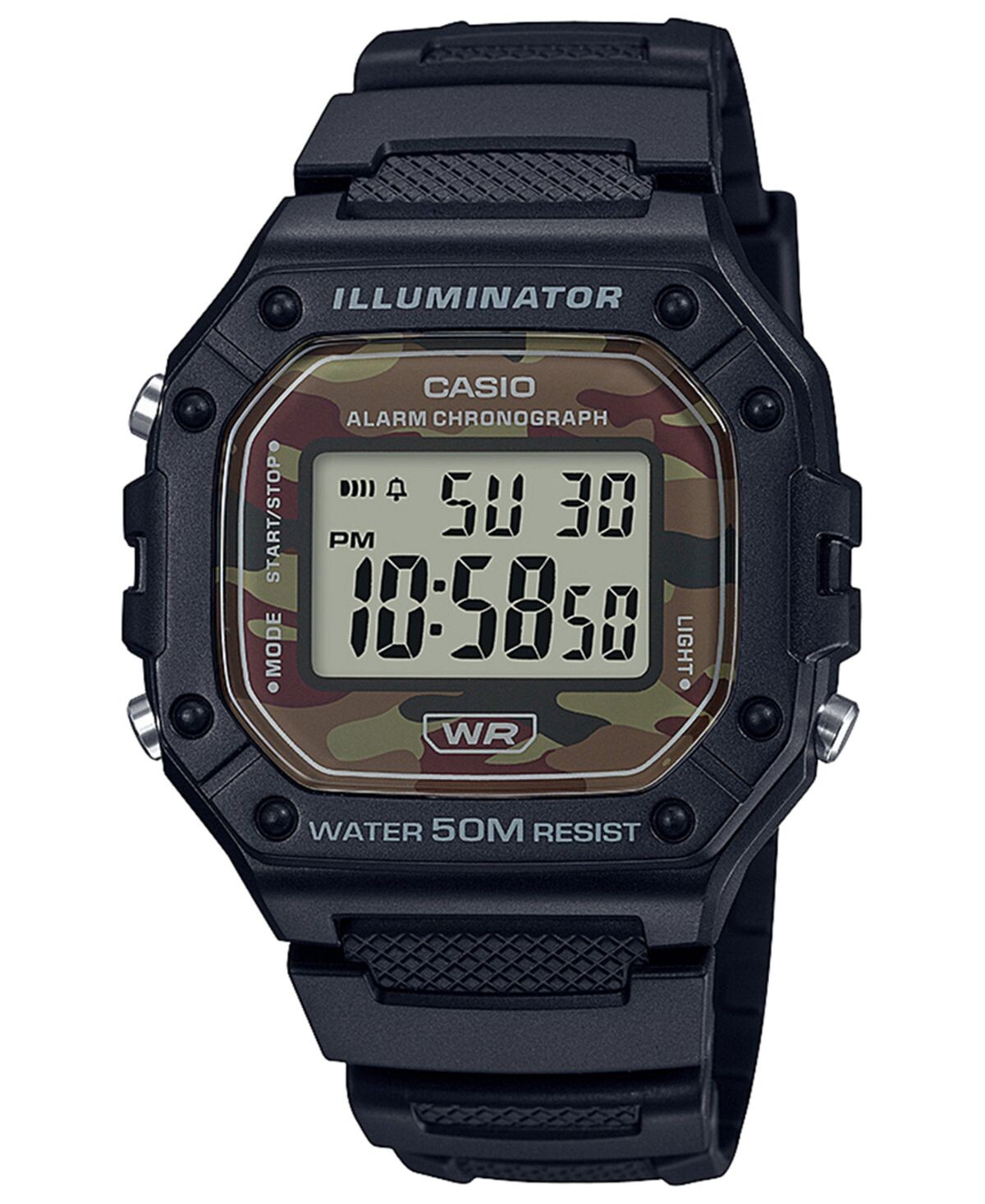 

Мужские цифровые часы с черным полимерным ремешком, 43,2 x 43,2 мм Casio