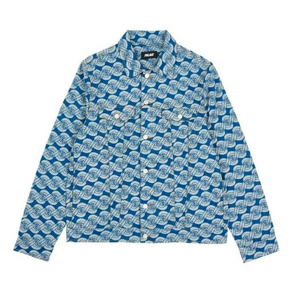

Куртка PALACE Full Print Long Sleeves Denim Jacket Unisex Blue, синий