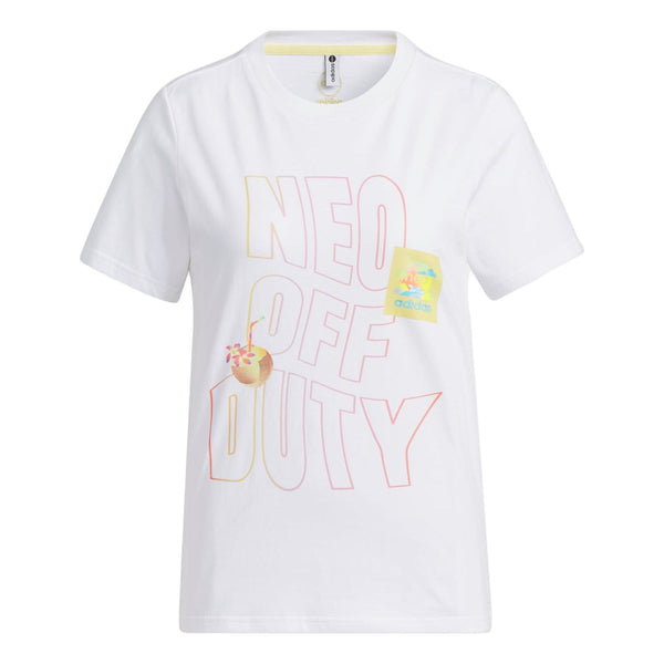 

Футболка (WMNS) adidas NEO OFF DUTY Vibe Collective T-Shirts 'White', белый