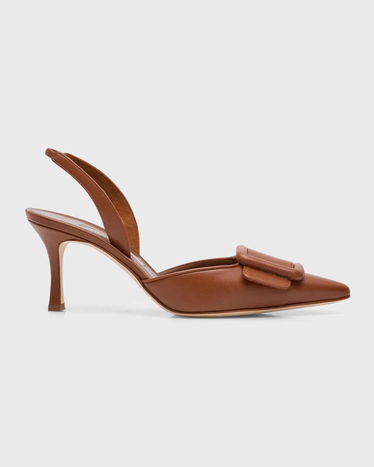 

Кожаные туфли Maysli с пряжкой через шею Manolo Blahnik, цвет Medium Brown