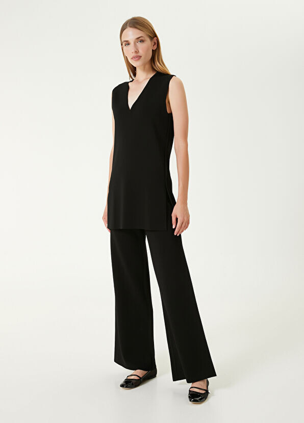 

Расклешенные трикотажные брюки Beymen Collection, черный