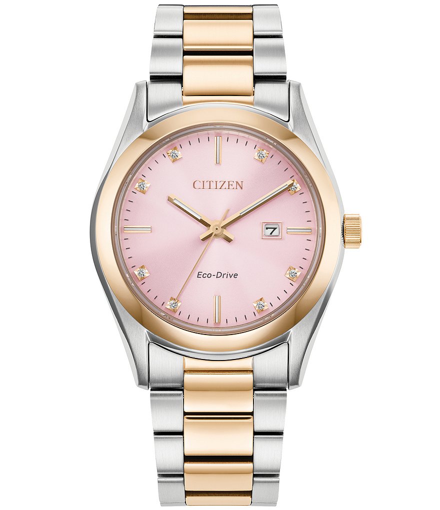цена Женские двухцветные аналоговые часы Citizen Eco-Drive из нержавеющей стали, мультиколор