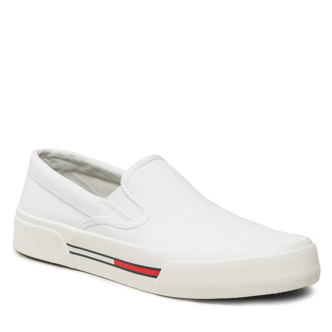 Кроссовки Tommy Jeans SlipOn Canvas, белый кроссовки skate canvas mid tommy jeans белый