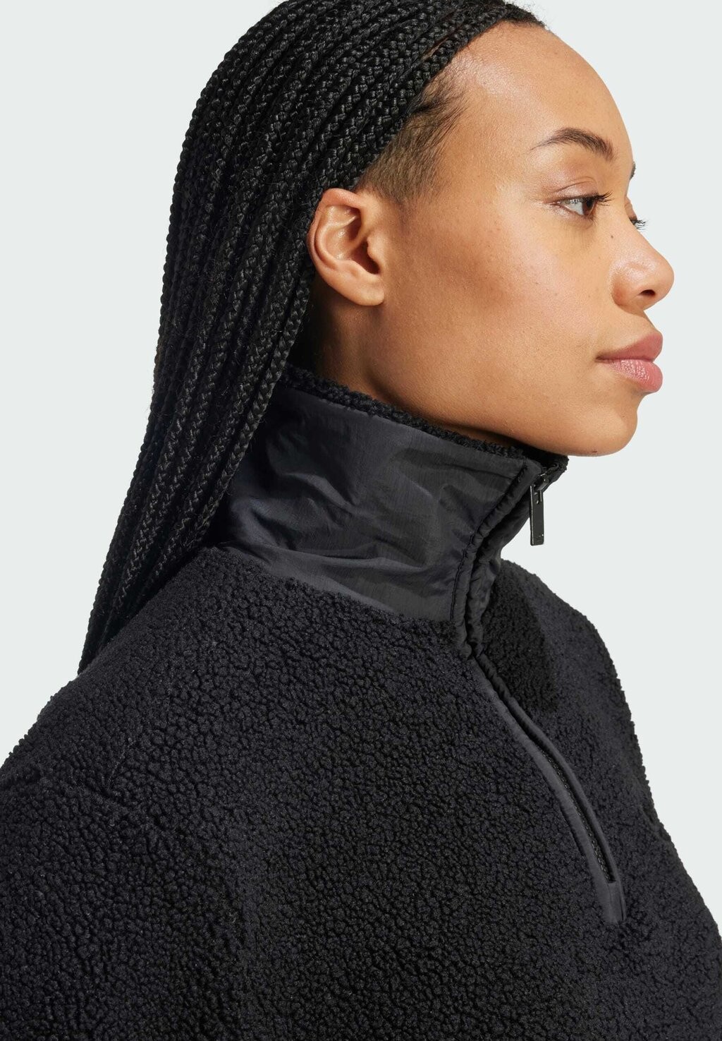 

Флисовый свитер TEDDY FLEECE 1/2 ZIP adidas, черный