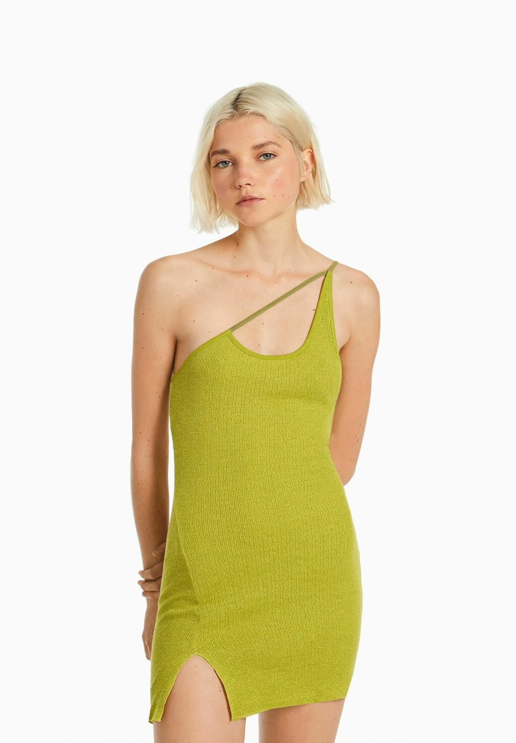 

Вязаное платье Bershka, зеленый
