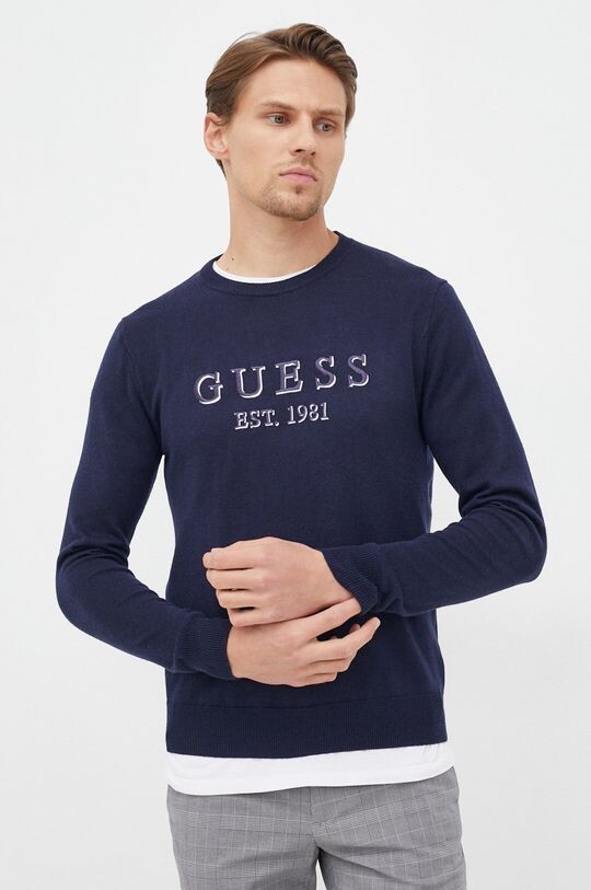 

Свитер из смесовой шерсти Guess, темно-синий