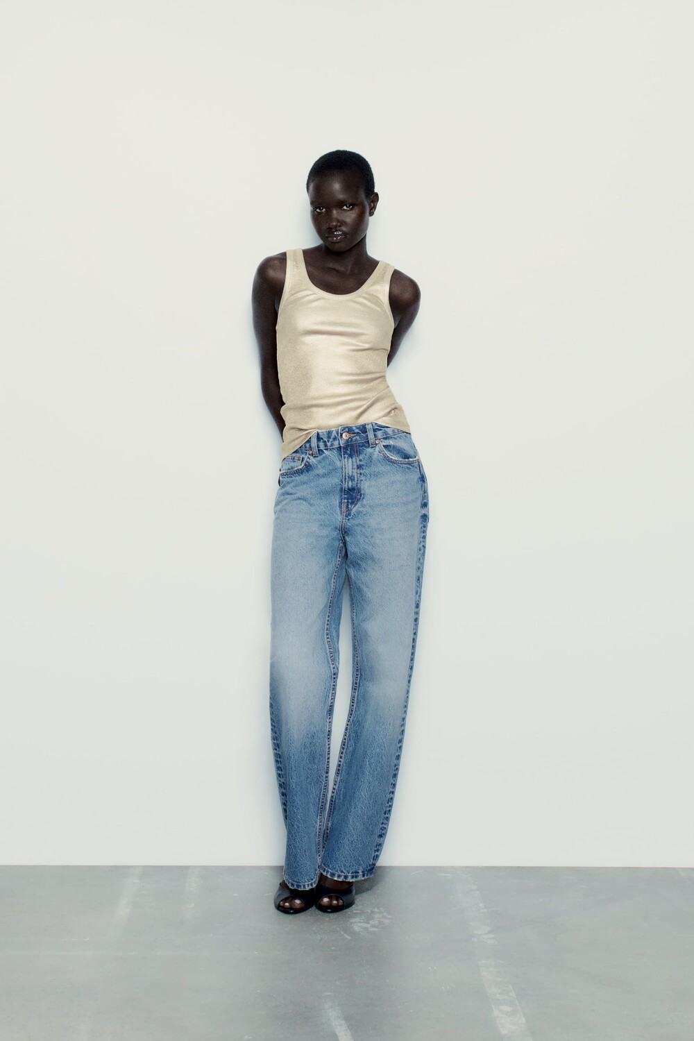 

Рубашка с принтом Zara, золотой
