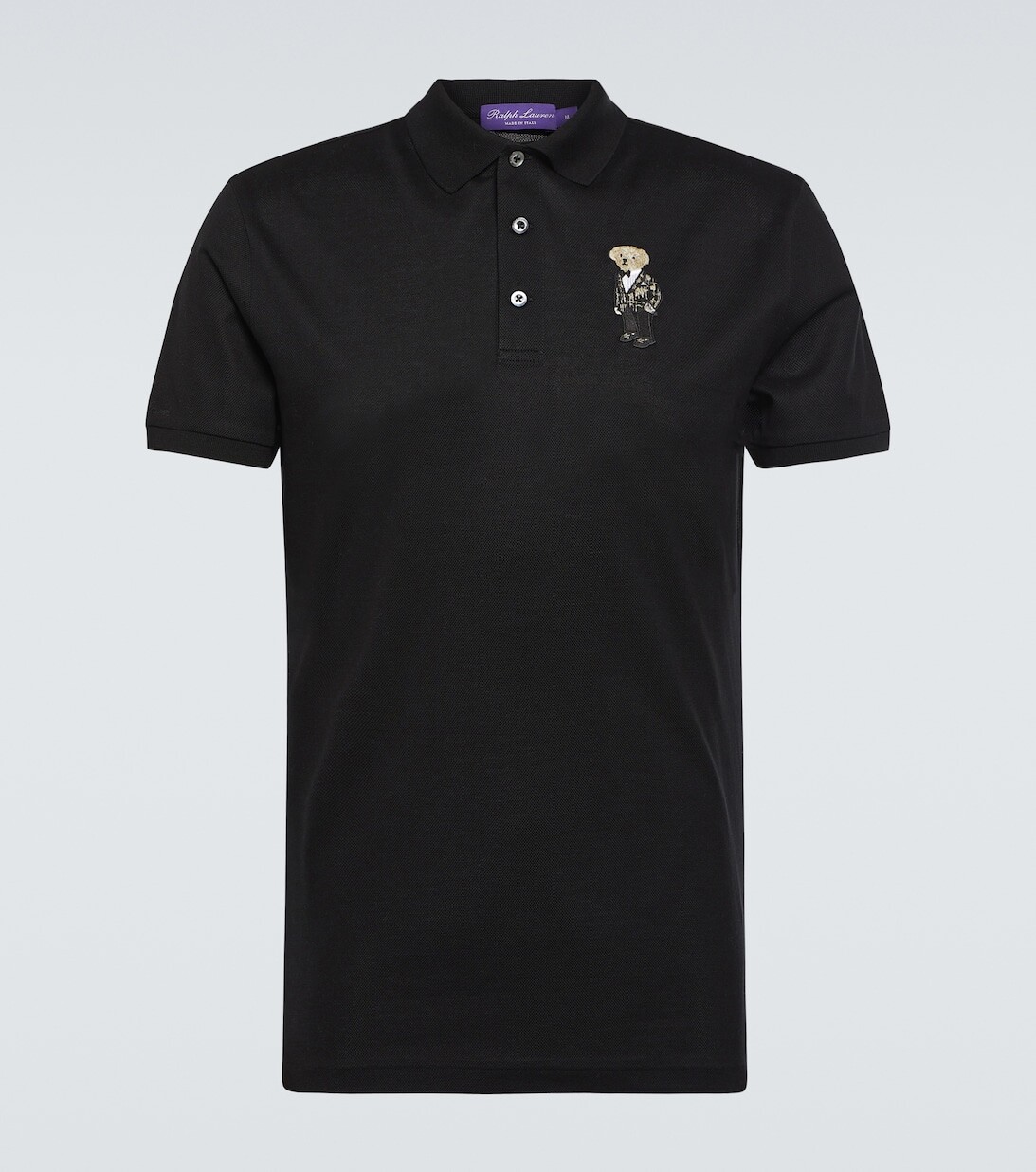 

Рубашка-поло из хлопкового пике Ralph Lauren Purple Label, черный