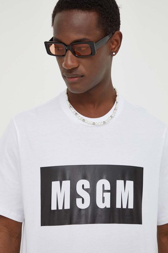 Хлопковая футболка MSGM, белый
