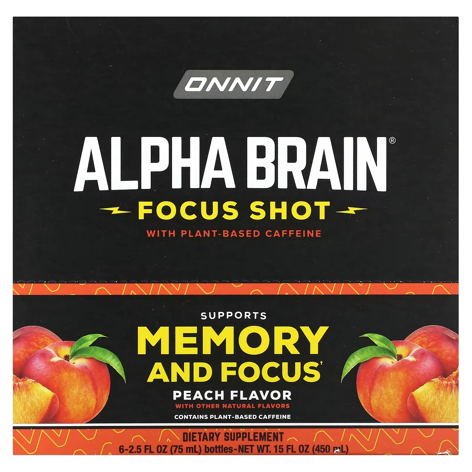 Мультивитамины Onnit Alpha Brain Focus Shot, 6 флаконов по 75 мл пищевая добавка allmax львиная грива 60 растительных капсул