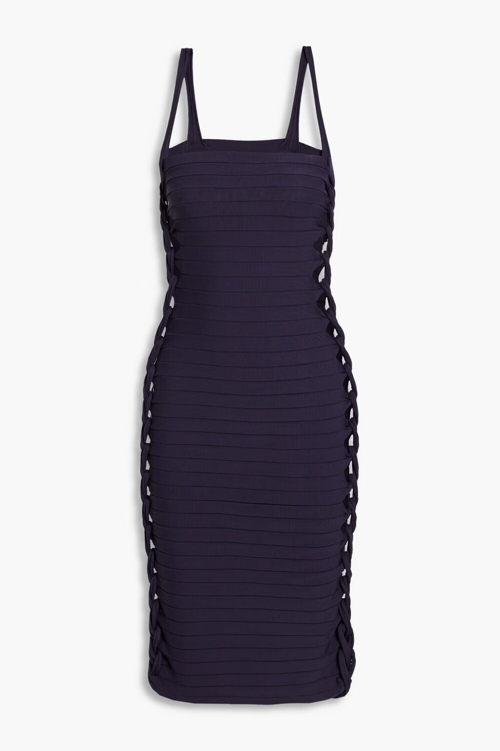 

Платье рубчатой ​​вязки с тесьмой Dion Lee, темно-синий