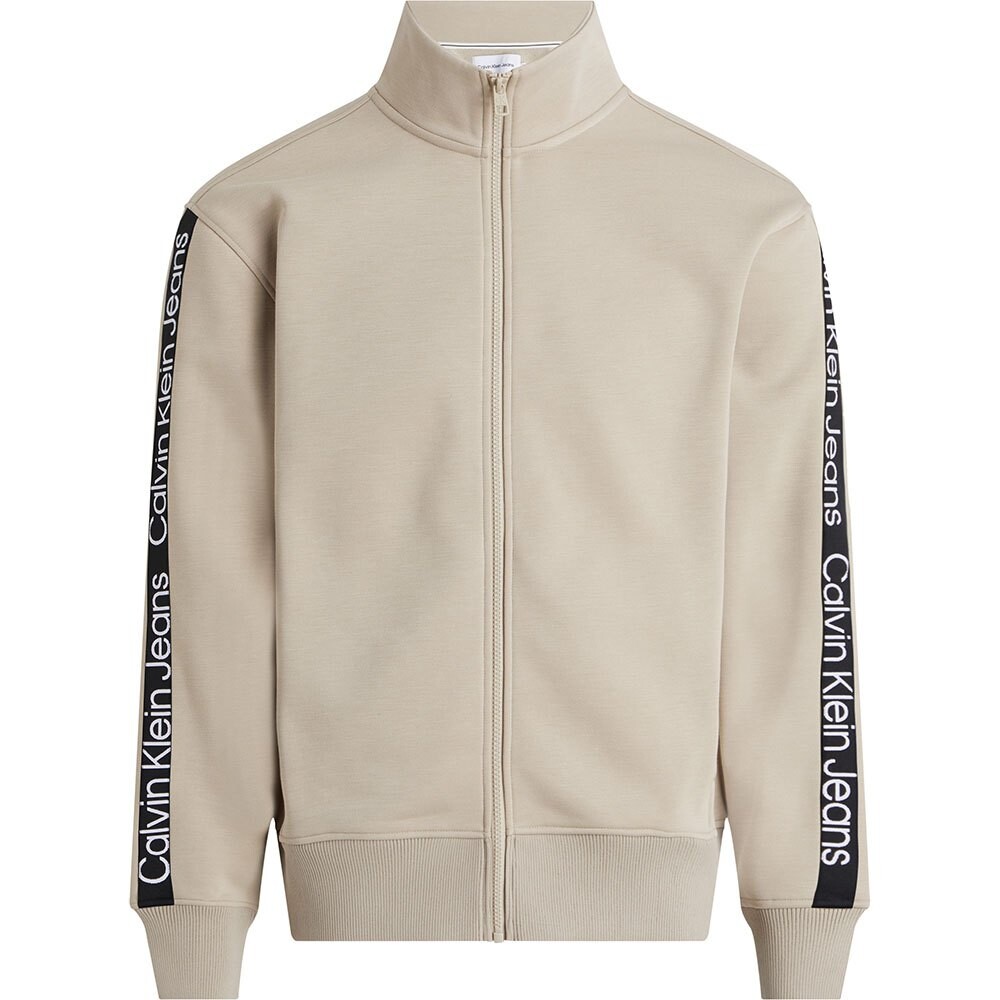 

Толстовка Calvin Klein Jeans Cut Off Logo Tape Hwk Full Zip, бежевый