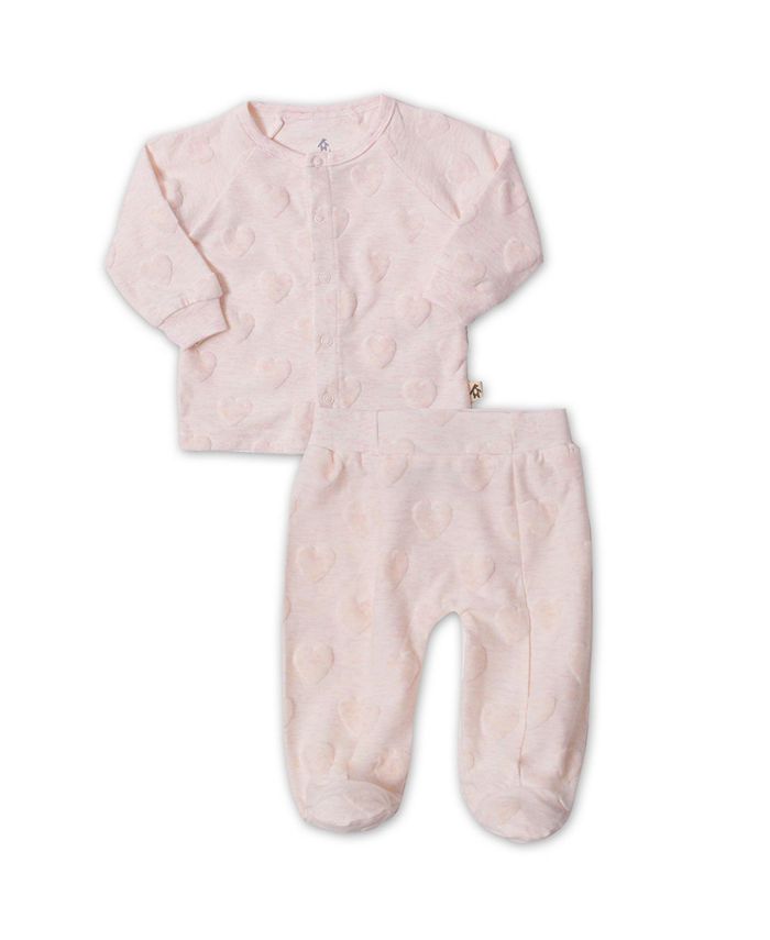 цена Пижама на ножках из двух предметов для маленьких девочек Snugabye, розовый