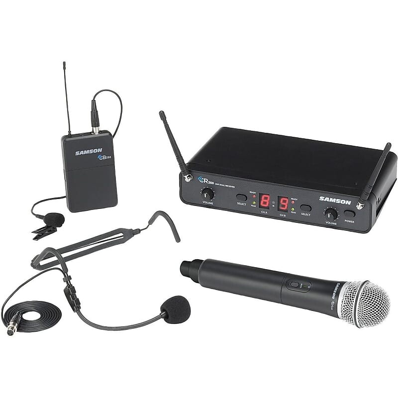 

Беспроводная микрофонная система Samson Concert 288 All-In-One Dual-Channel UHF Wireless Handheld/Lavalier Mic System - H Band (470-518 MHz)