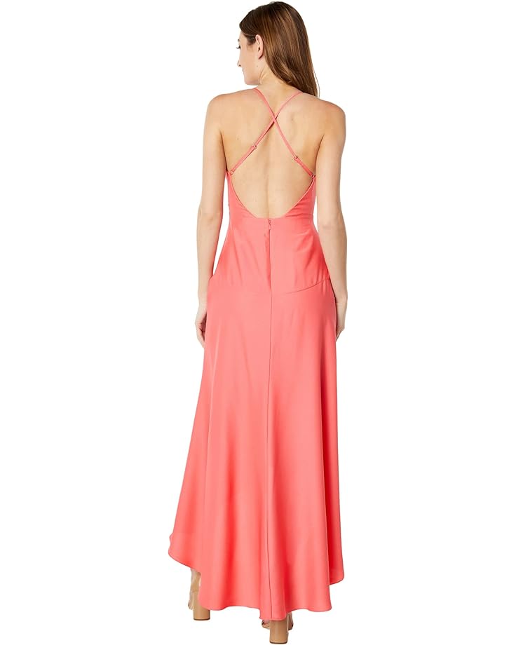 цена Платье BCBGMAXAZRIA Halter High-Low Gown, цвет Calypso Coral