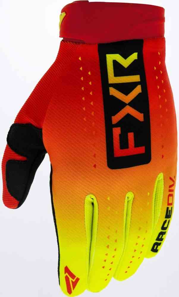 Рефлекторные перчатки для мотокросса FXR, красно-желтый