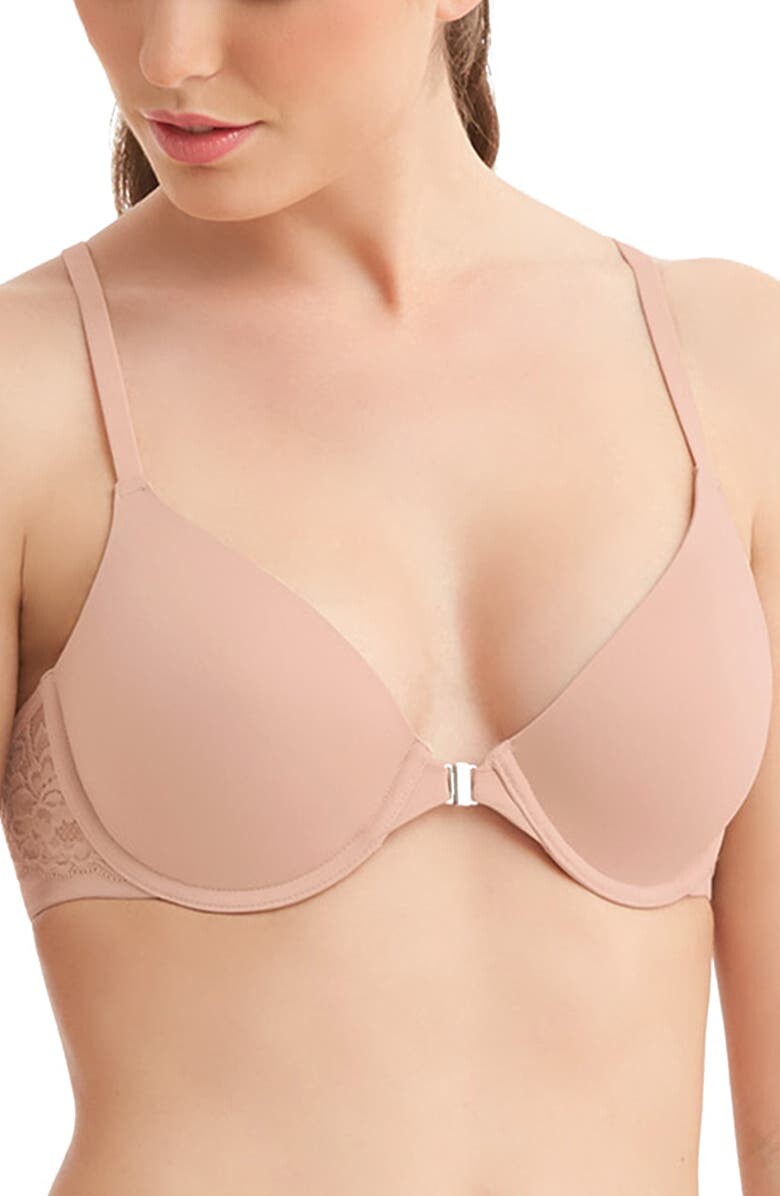 

Бюстгальтер с кружевной футболкой Racerback MONTELLE INTIMATES, бежевый