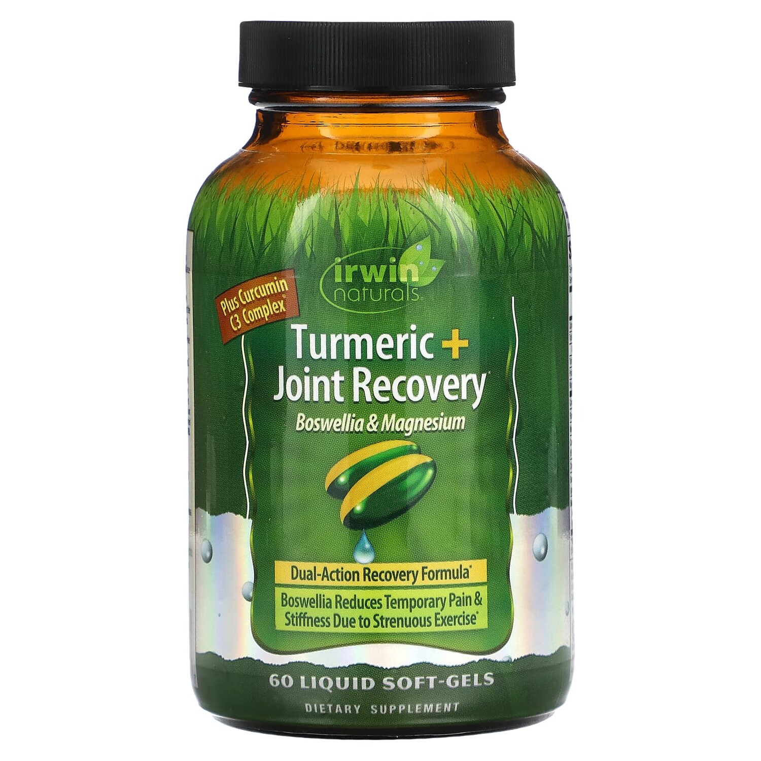 

Куркума После занитий спортом, С магнием, 60 жидких капсул, Irwin Naturals