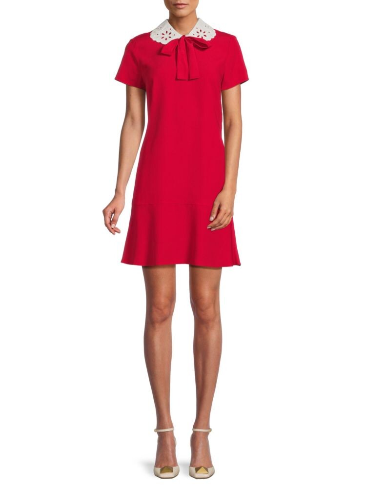 

Мини-платье с вышитым воротником-лепестком Redvalentino, цвет Papavero Red