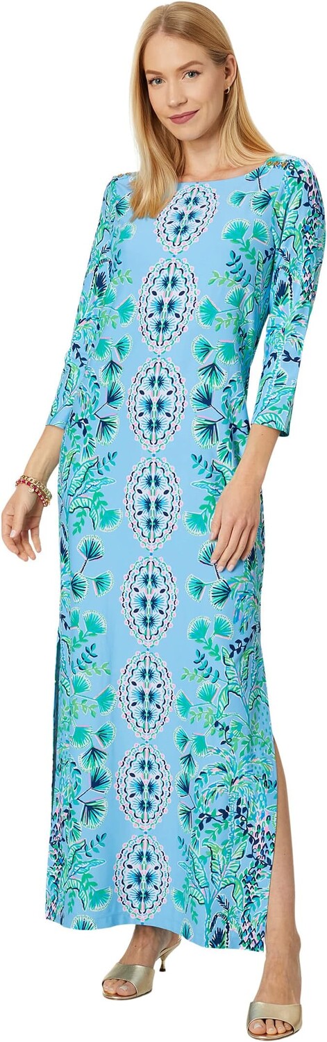 

Платье макси UPF 50 Chillylilly Seralina Lilly Pulitzer, цвет Frenchie Blue Mosaic Shells Engineered Chillylilly