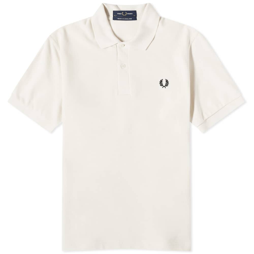 Однотонная футболка-поло Fred Perry Original, экрю/черный однотонная футболка поло fred perry original