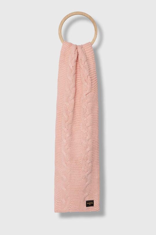 Шарф из смесовой шерсти Superdry, розовый шарф из смесовой шерсти guess розовый