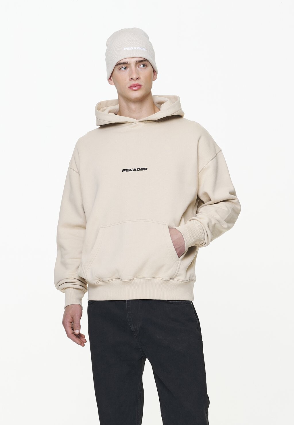 

Толстовка COLNE LOGO OVERSIZED HOODIE Pegador, винтажное королевство бежевый