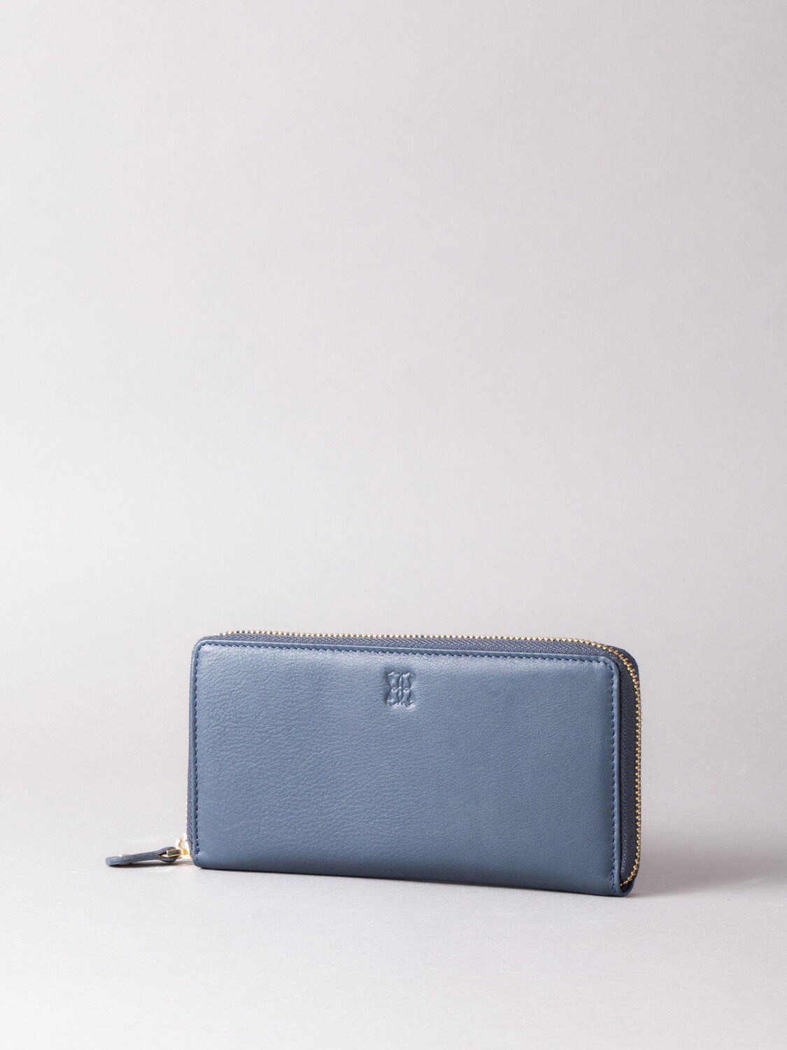

Большой кожаный кошелек на молнии Lakeland Leather, синий