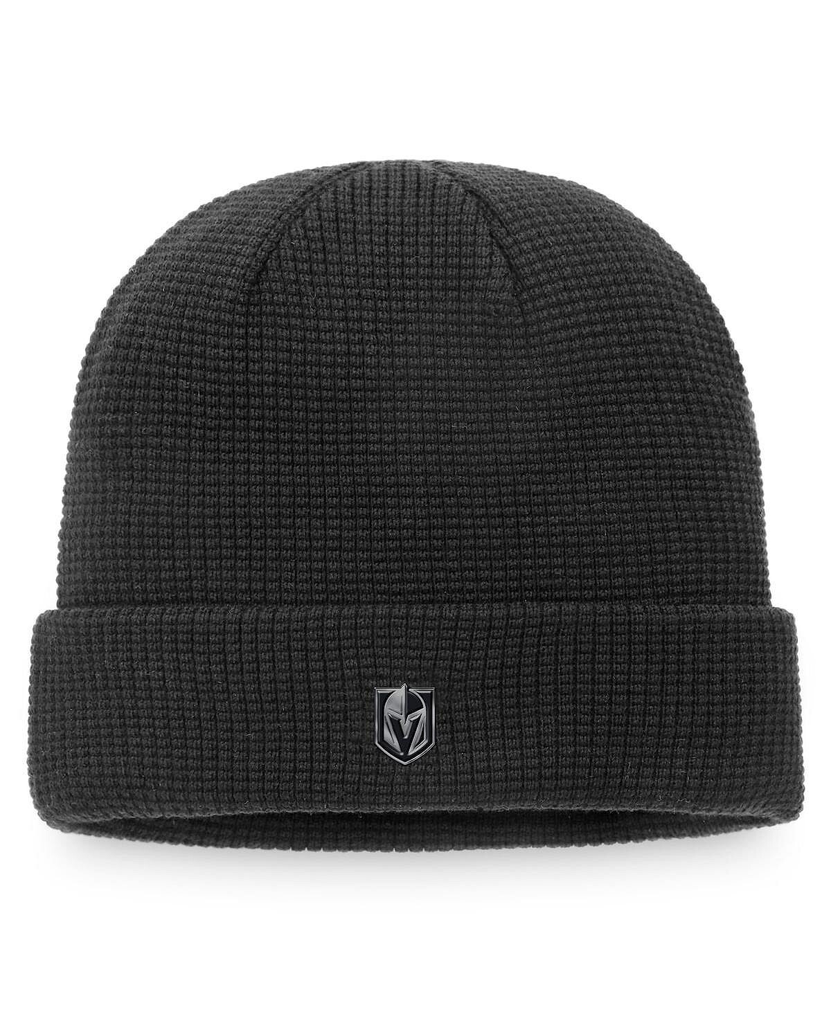 

Мужская черная вязаная шапка Vegas Golden Knights Authentic Pro Black Ice с манжетами Fanatics