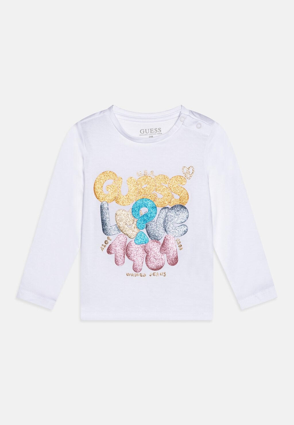 цена Футболка с длинным рукавом Toddler Guess, цвет pure white