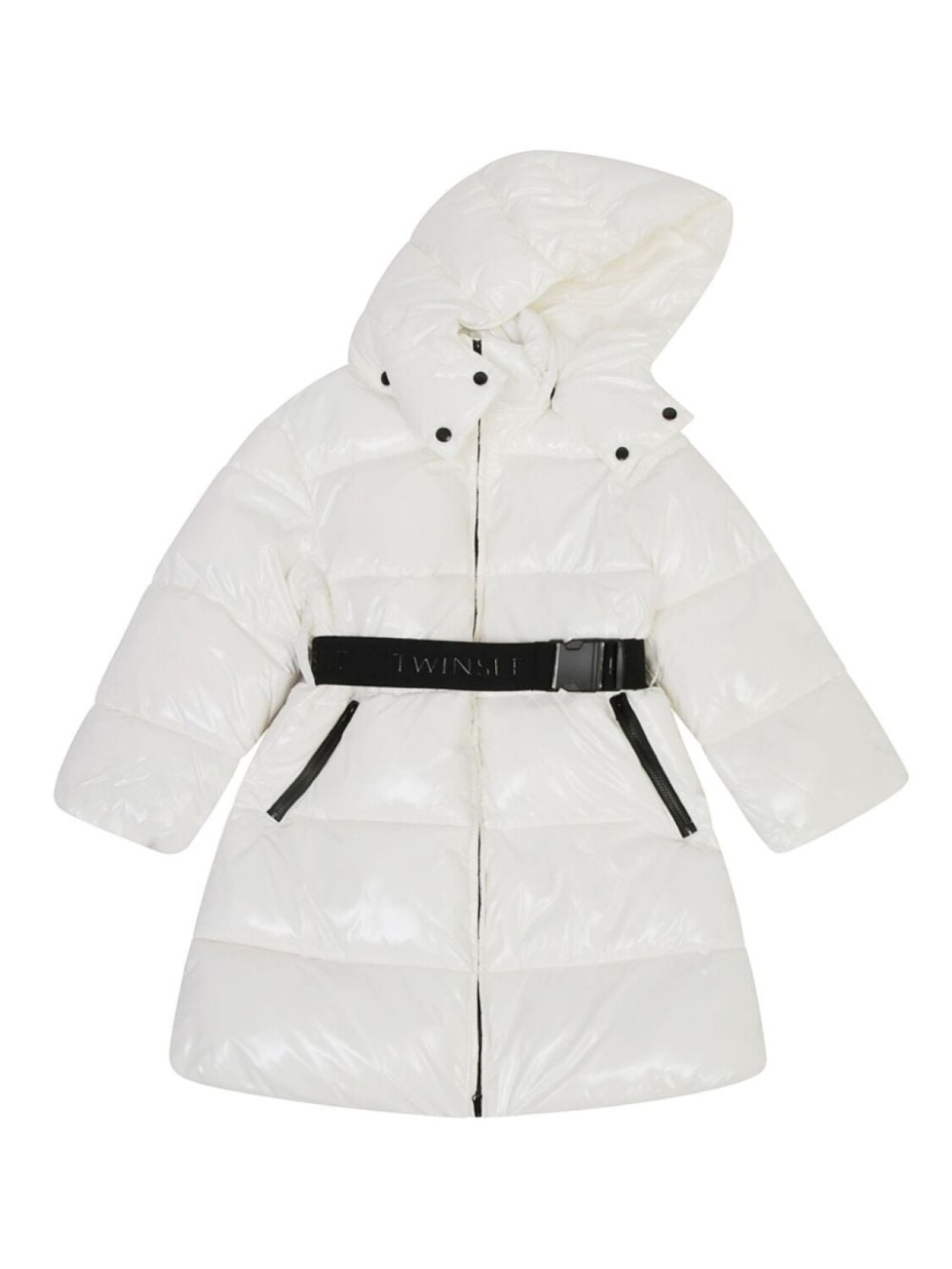 

TWINSET Kids куртка-пуховик с поясом, белый