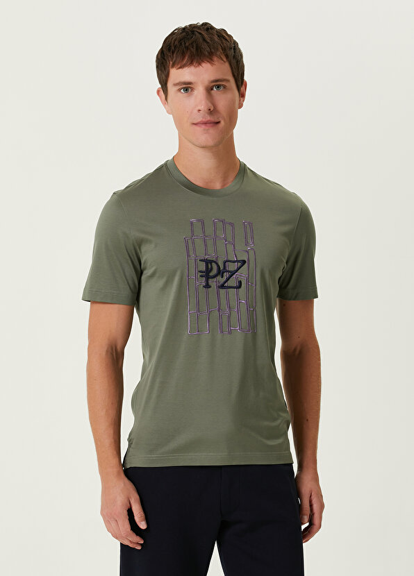 цена Зеленая футболка с вышитым логотипом Pal Zileri