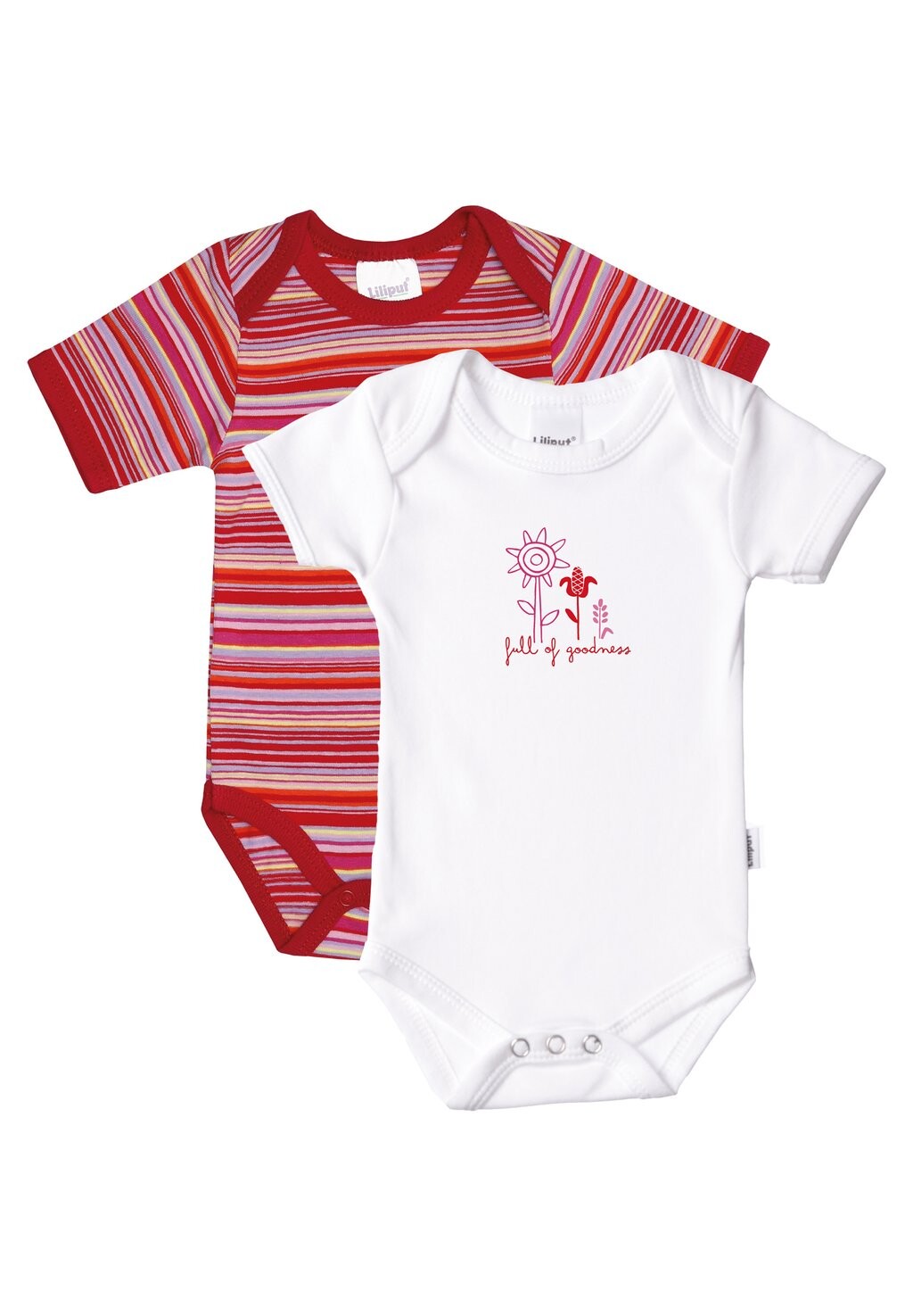 

Боди BODIES IM 2ER PACK MIT NIEDLICHEM MUSTER Liliput, цвет rot geringelt/weiß mit frontdruck