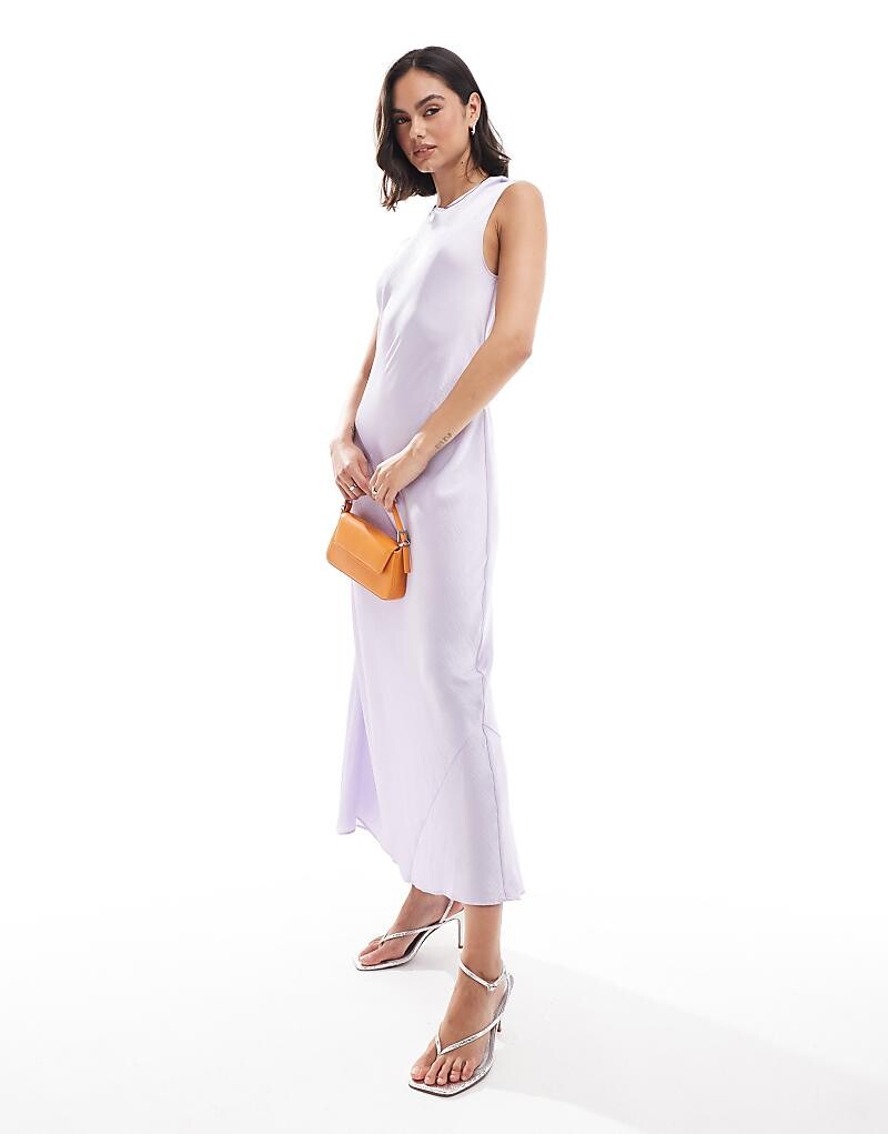 Атласное платье миди лавандового цвета ASOS DESIGN
