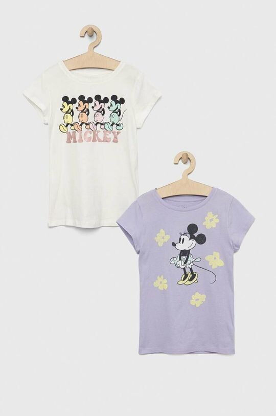 

Детская хлопковая футболка Disney 2 шт. Gap, мультиколор