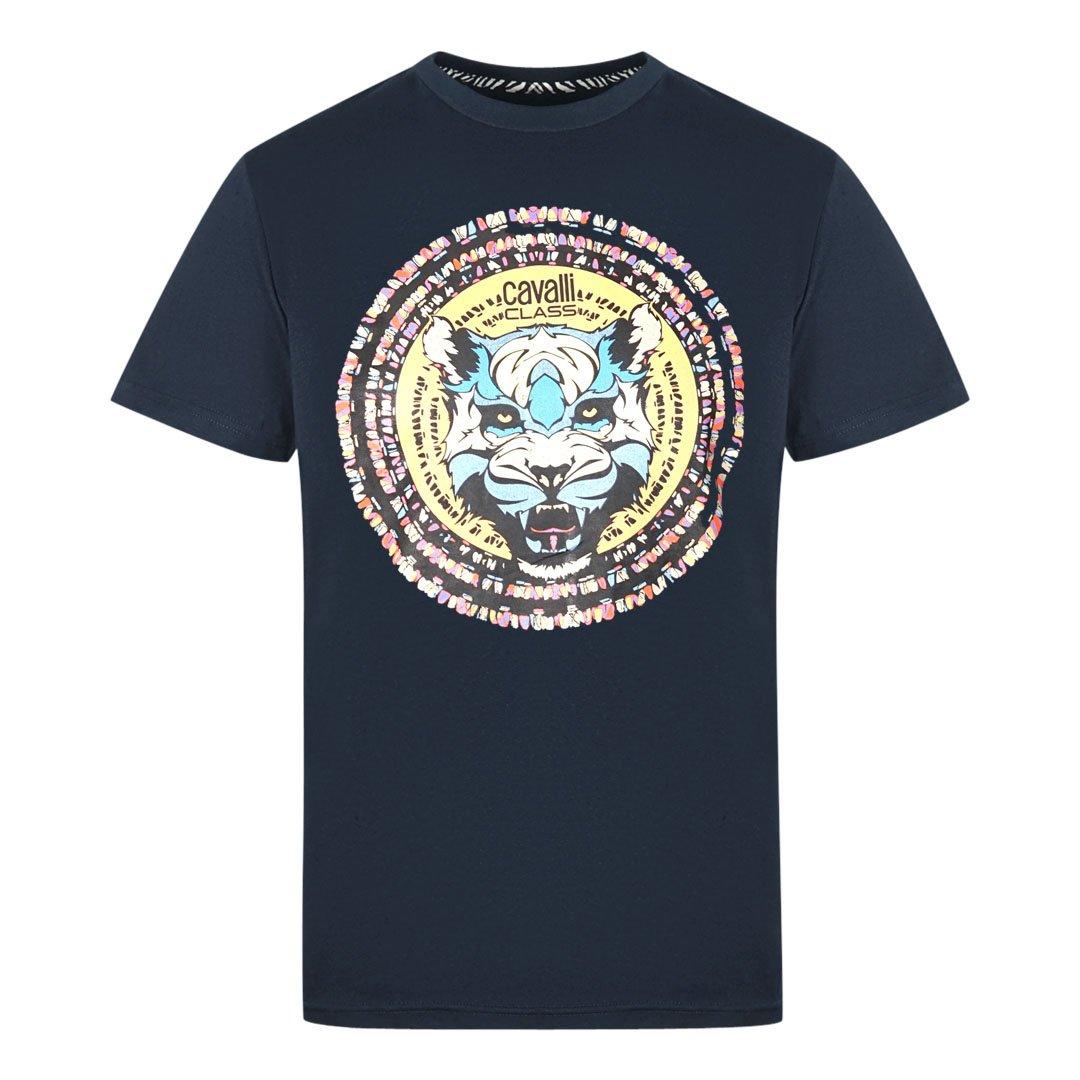 цена Темно-синяя футболка с круглым логотипом Wild Cat Cavalli Class, синий