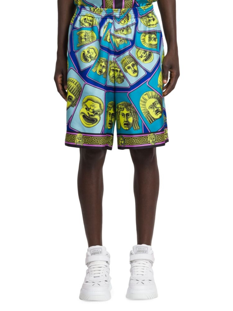 

Шелковые шорты Head Stone Versace, цвет Acid Green