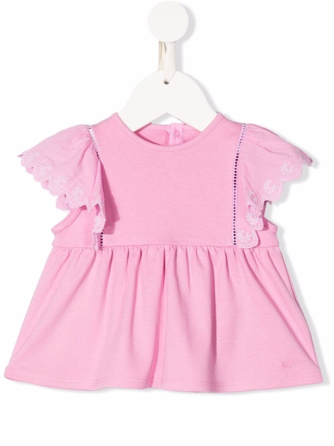 

Chloé Kids блузка с оборками, розовый