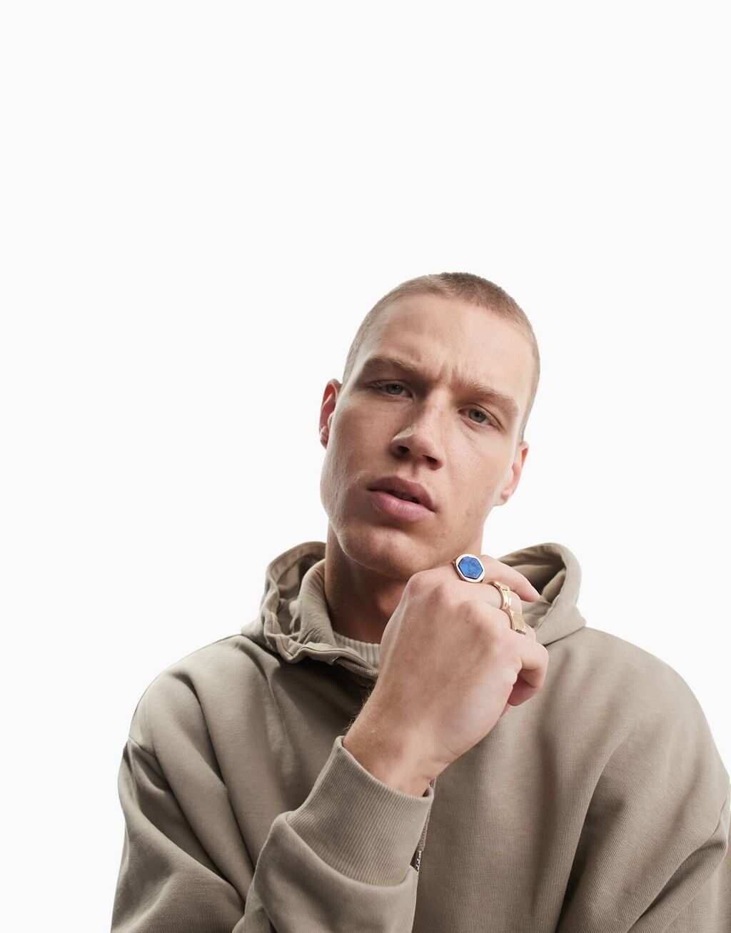 

Серо-бежевый худи оверсайз ASOS DESIGN